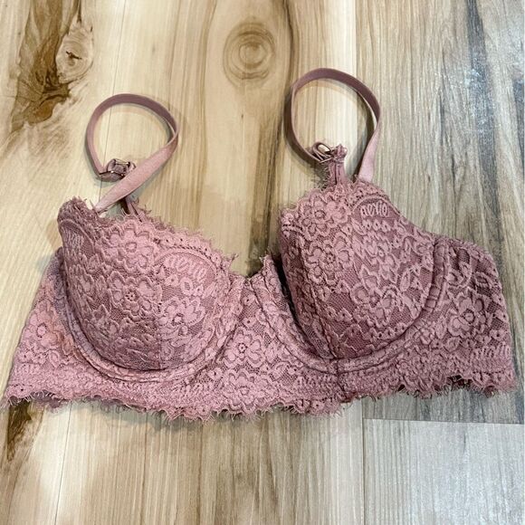 Aerie Maroon Lace Wired Bralette Women’s 32B - Picture 1 of 3